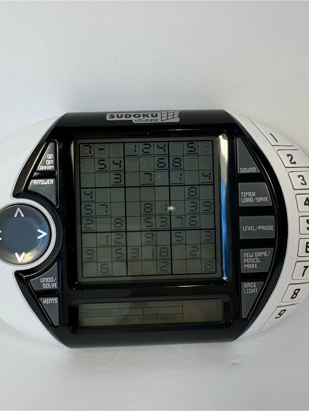 Sudoku ULTIMATE Electronic Handheld LCD Travel Game Screen WORKS
